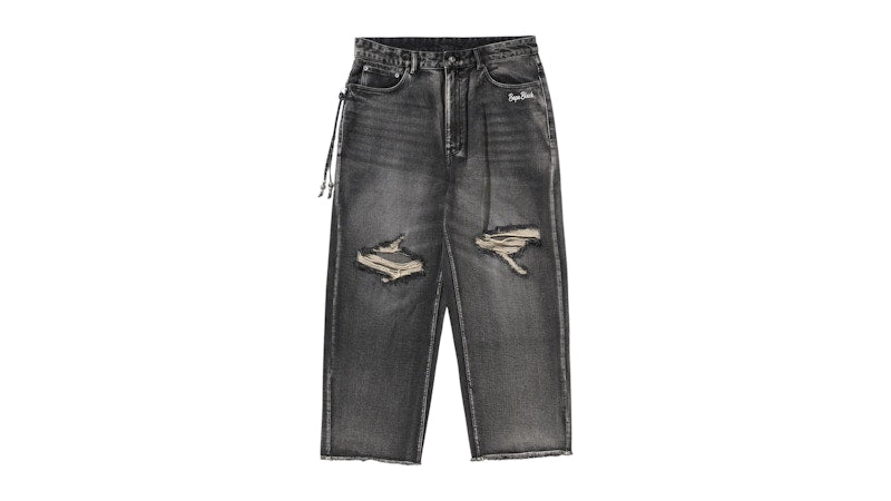 BAPE Black Essential Paisley Trimmed Denim Pant Black