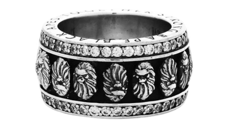 BAPE Black I Ring Silver