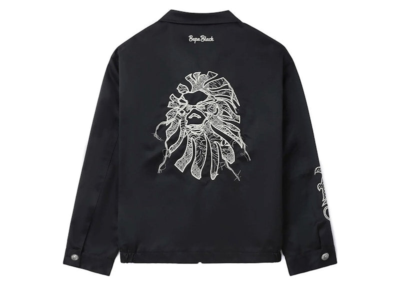 BAPE Black Logo Worker Jacket Black
