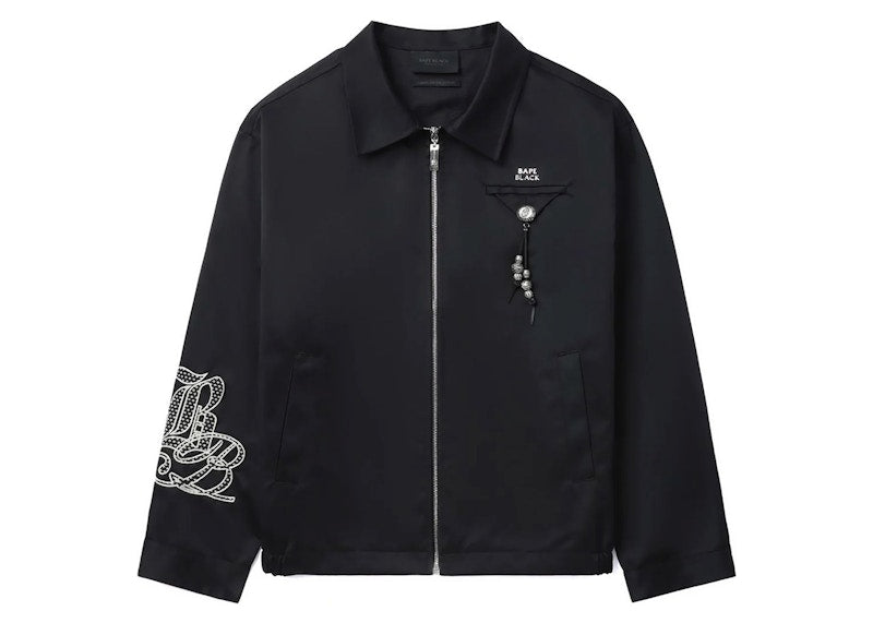 BAPE Black Logo Worker Jacket Black