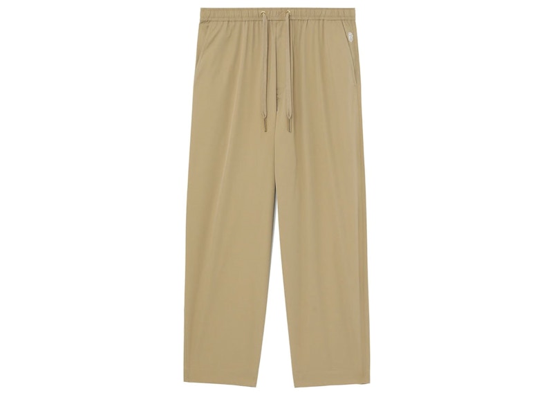 BAPE Black Loose Fit Tapered Easy Pants Beige