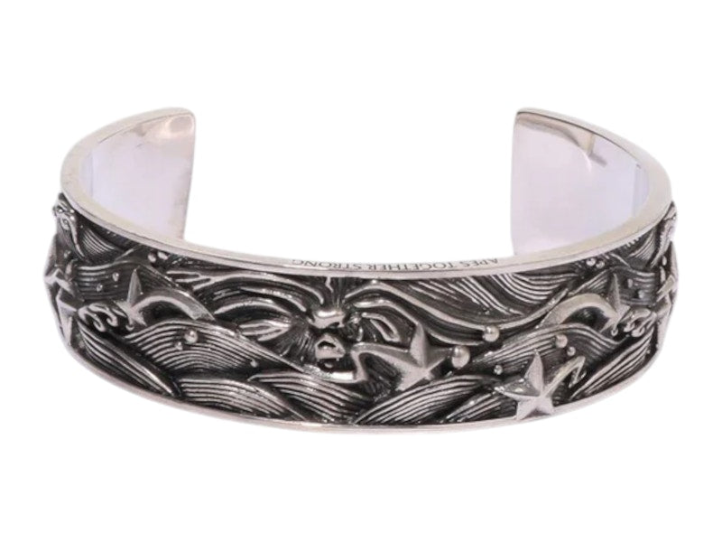 BAPE Black Madface Bangle Silver