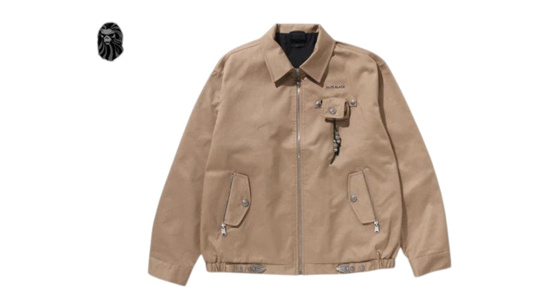 BAPE Black Ornament Airpod Harrington Jacket Beige