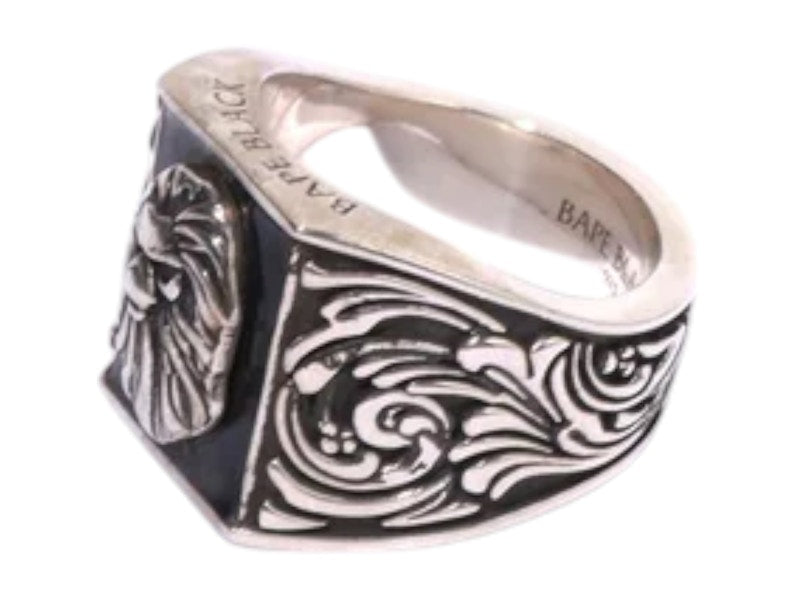 BAPE Black Signet Resin Ring Silver