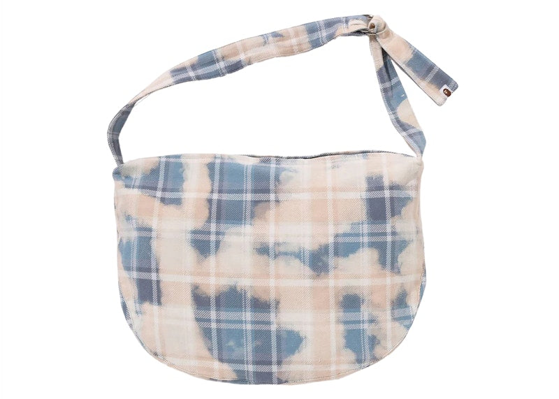 BAPE Bleached Check Furoshiki Bag Sax