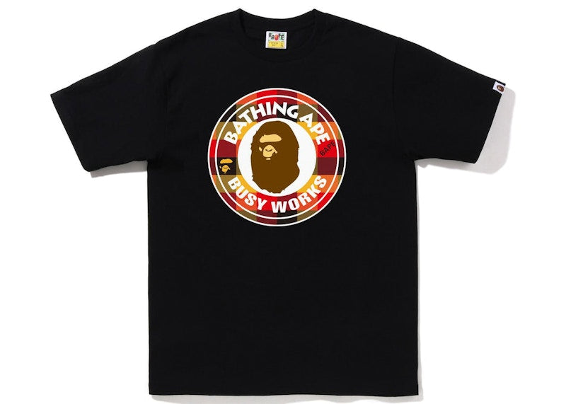 BAPE Block Check Busy Works Tee (FW22) Black Red