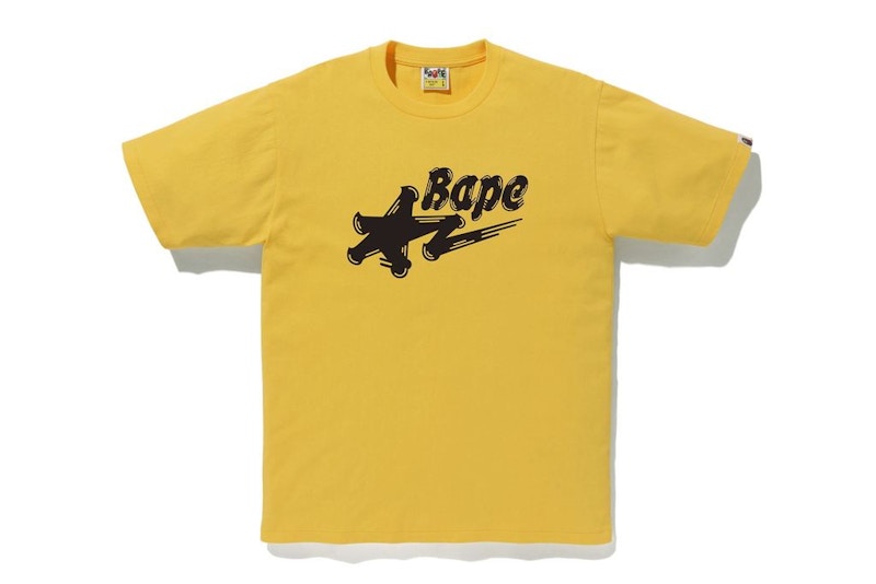 BAPE Brush Bape STA Logo Tee Yellow