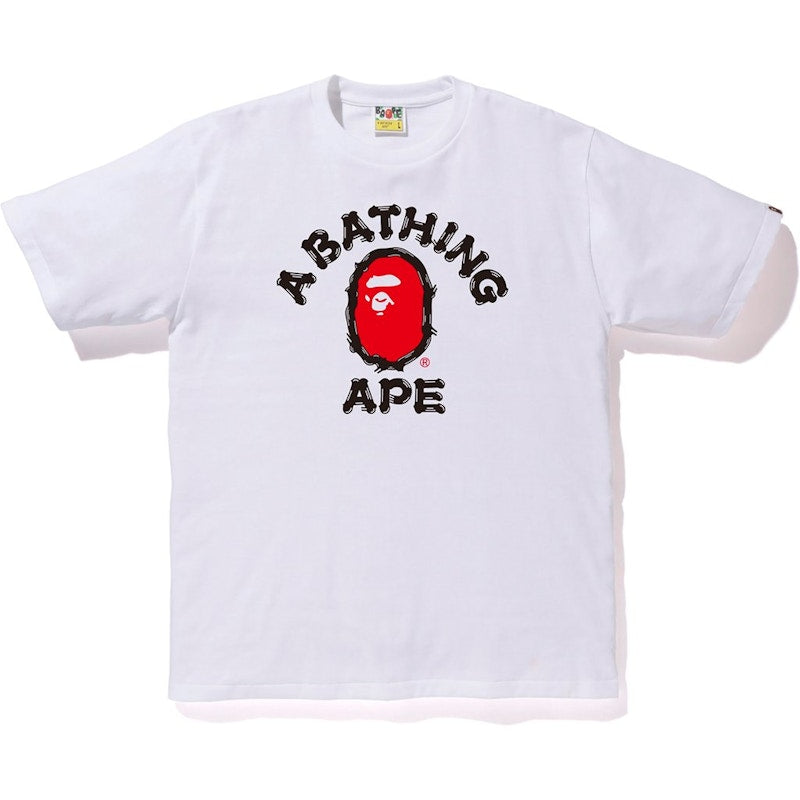 BAPE Brush College Tee White