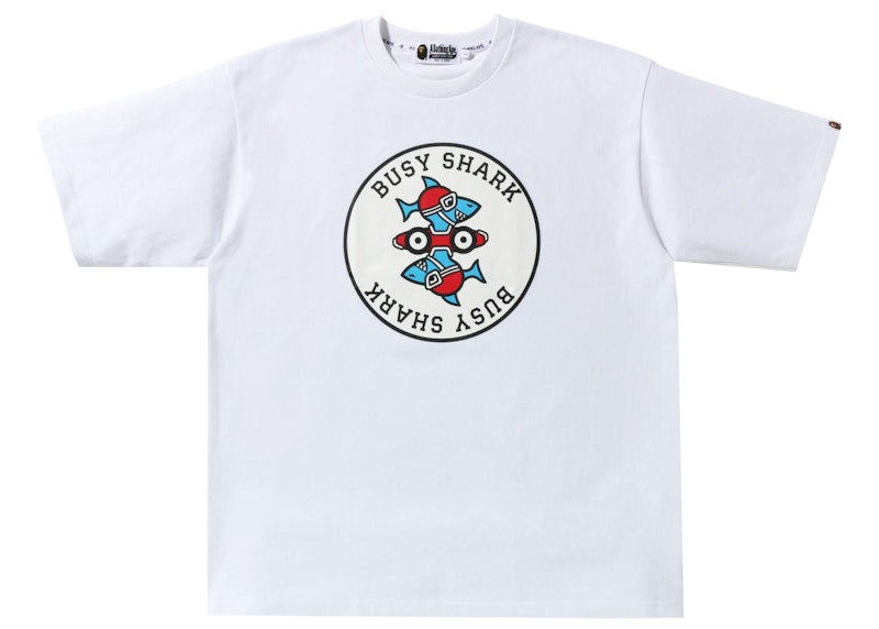 BAPE Busy Shark Relaxed Fit Heavy Weight Tee White
