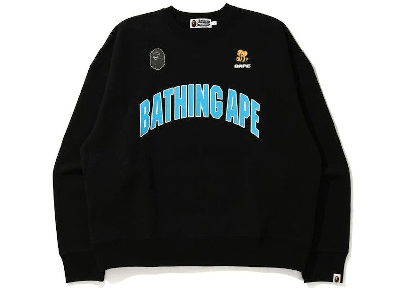 BAPE Busy Works College Loose Fit Crewneck Black