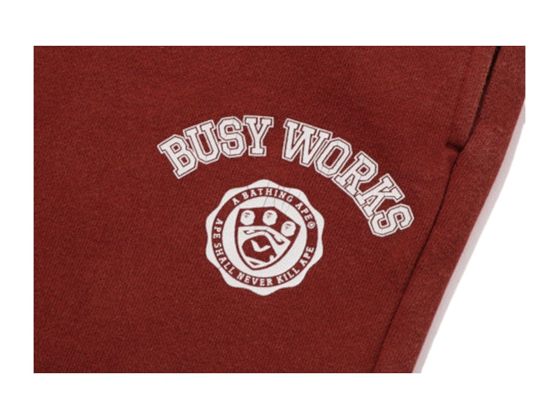 BAPE Busy Works Sweatpant Burgundy