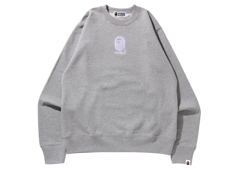 BAPE By Bathing Ape Embroidery Crewneck Gray