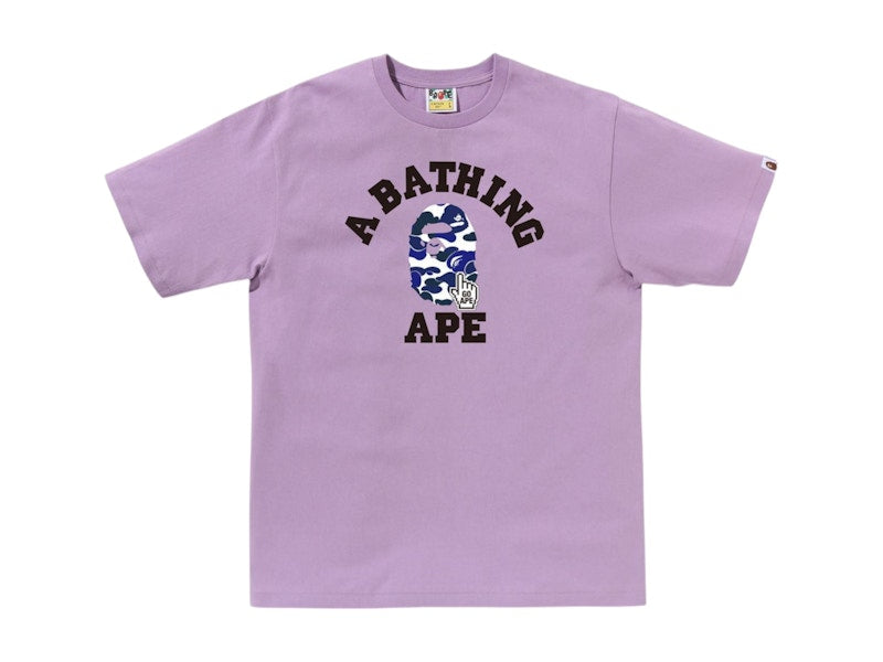 BAPE Camo Go Ape Pointer College Tee Purple