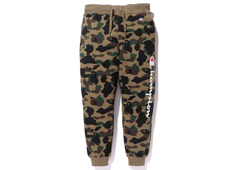 BAPE Champion 1st Camo Sweat Pants Green