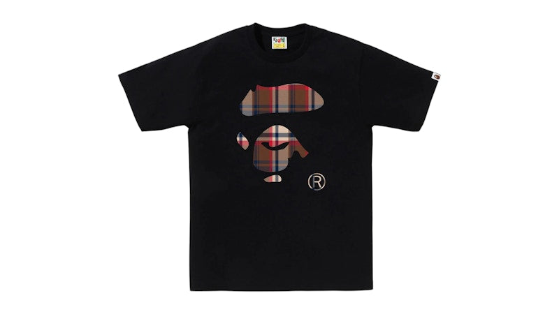BAPE Check Ape Face Tee Black/Red