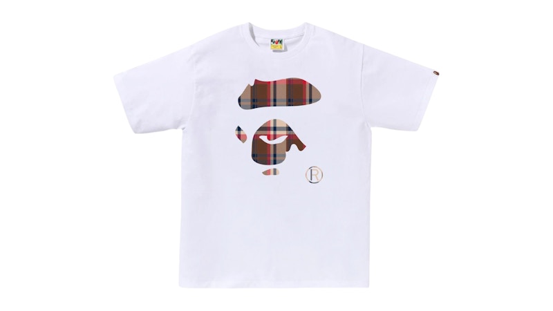 BAPE Check Ape Face Tee White/Red