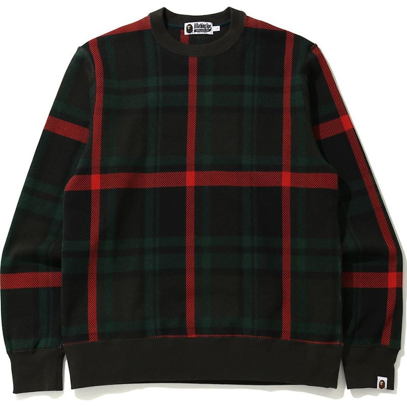 BAPE Check BAPE Crewneck Green