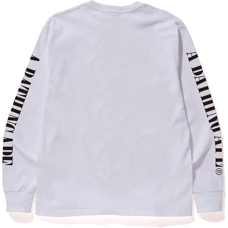 BAPE Check Bape Logo L/S Tee White/Beige