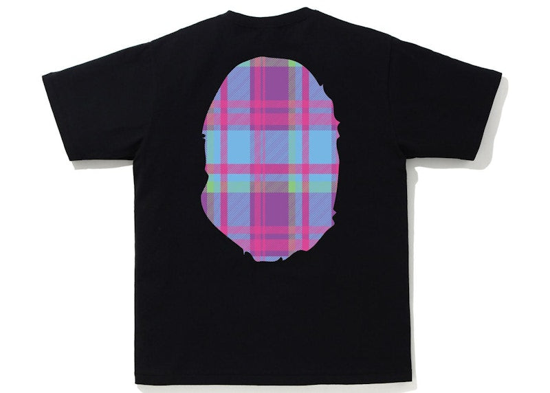 BAPE Check Big Ape Head Tee Black/Purple