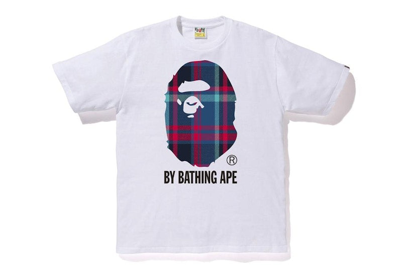 BAPE Check By Bathing Tee White/Navy