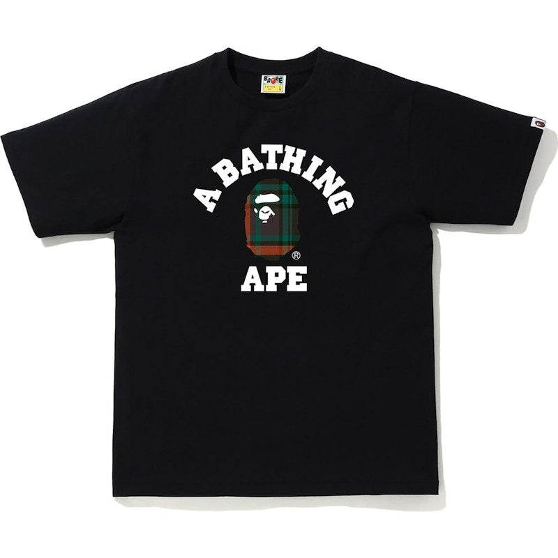 BAPE Check College Tee Black/Green