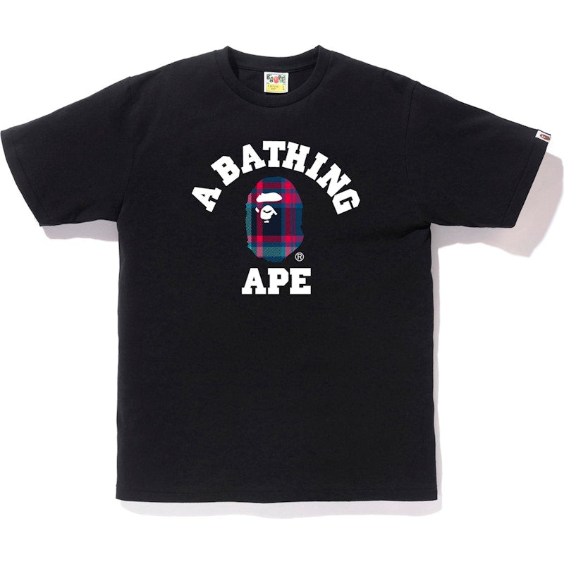 BAPE Check College Tee Black/Navy