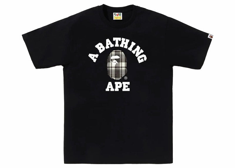 BAPE Check College Tee Black