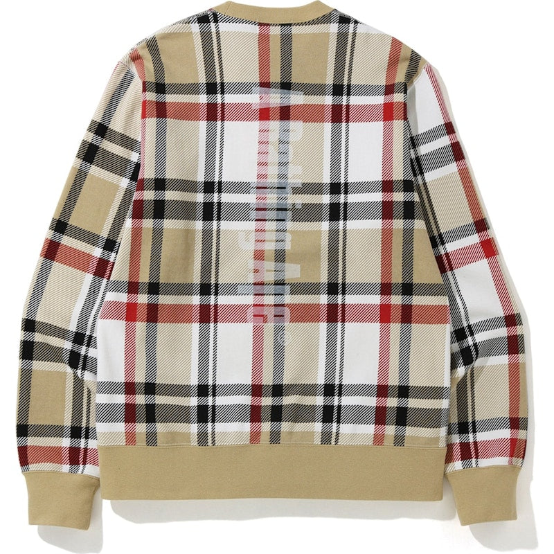 BAPE Check Crewneck Beige