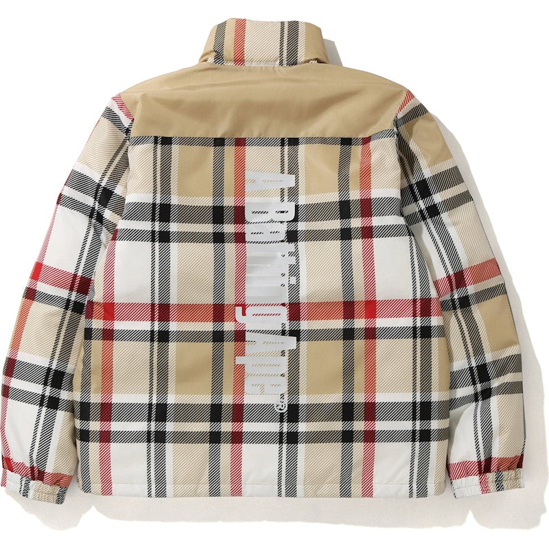 BAPE Check Down Jacket Beige