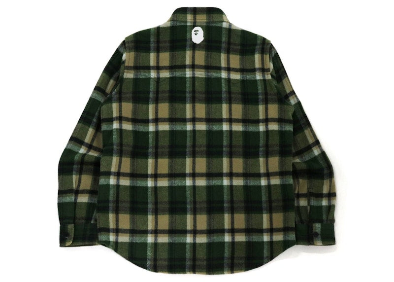 BAPE Check Flannel Shirt (FW21) Olivedrab