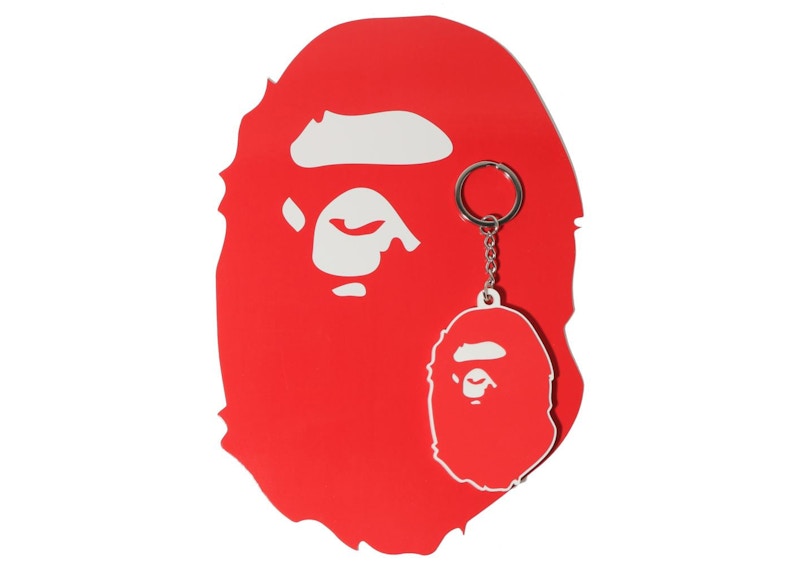 BAPE Check Gift Ape Head Cap Red