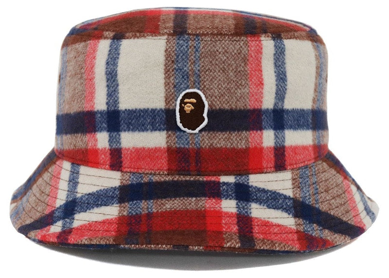 BAPE Check Hat Red