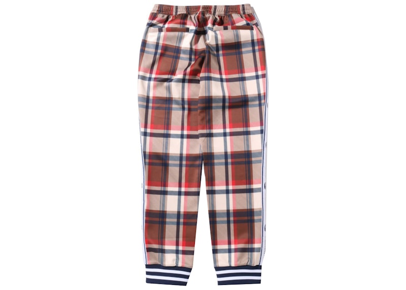 BAPE Check Jersey Pants Red