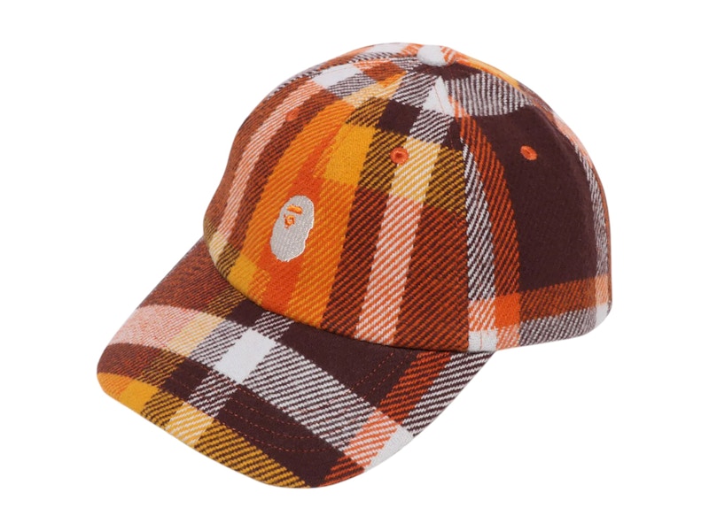 BAPE Check Panel Cap Orange
