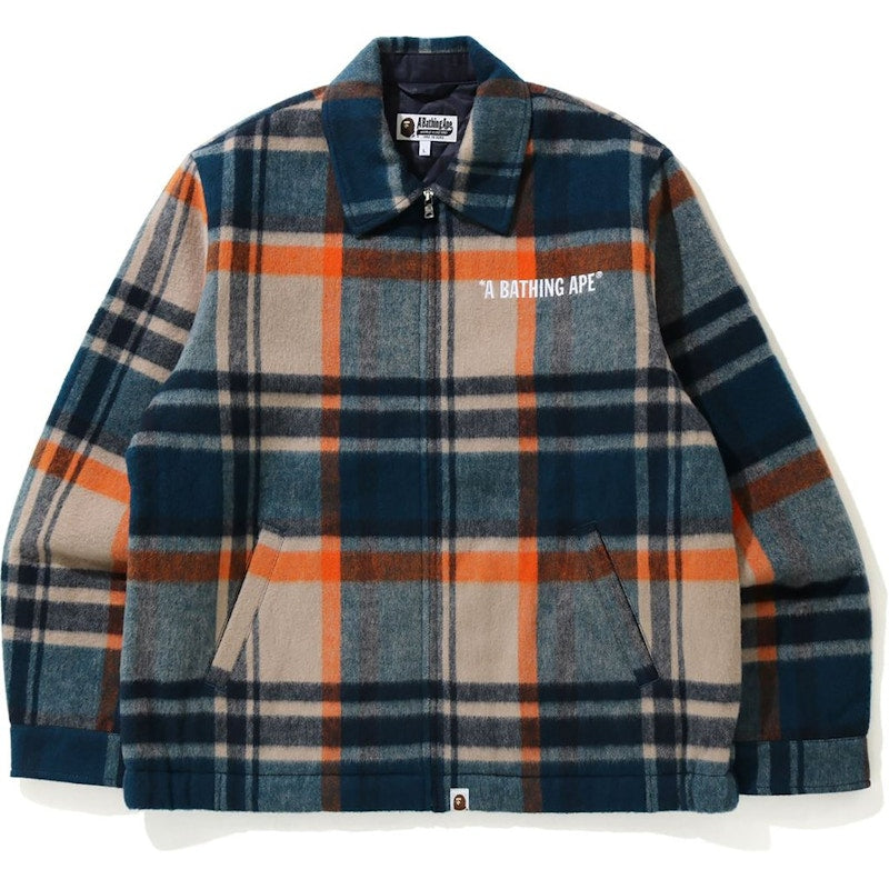 BAPE Check Zip Blouson Jacket Beige
