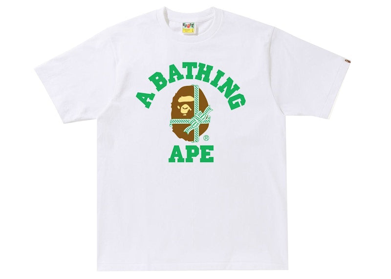 BAPE Christmas College Tee White/Green