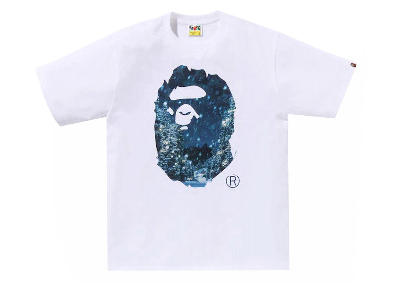 BAPE Christmas Photo Ape Head Tee White