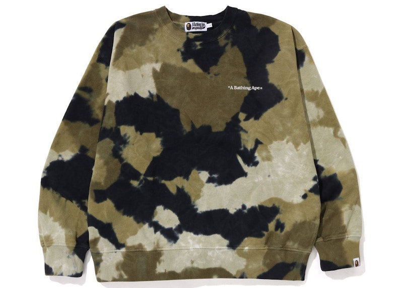 BAPE Chusen Dye Loose Fit Crewneck Olive Drab