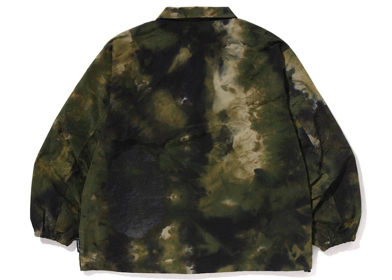BAPE Chusen Dye Relaxed Fit Coach Jacket Olive Drab
