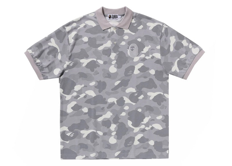 BAPE City Camo Large Ape Head Relaxed Fit Polo Grey