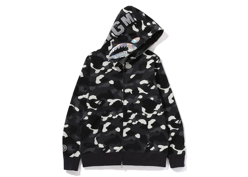 BAPE City Camo Shark Full Zip Hoodie (SS24) Black