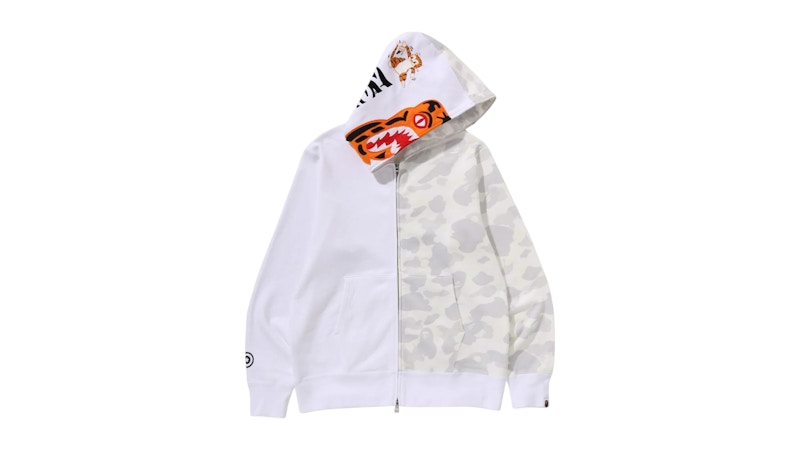 BAPE City Camo Tiger Shark Full Zip Hoodie White
