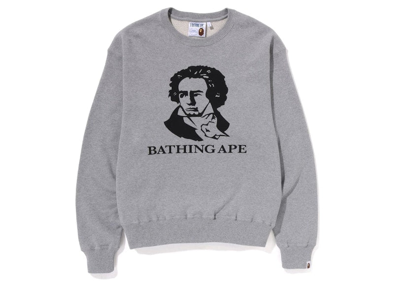 BAPE Classic Bathing Ape Beethoven Relaxed Fit Crewneck (SS23) Grey