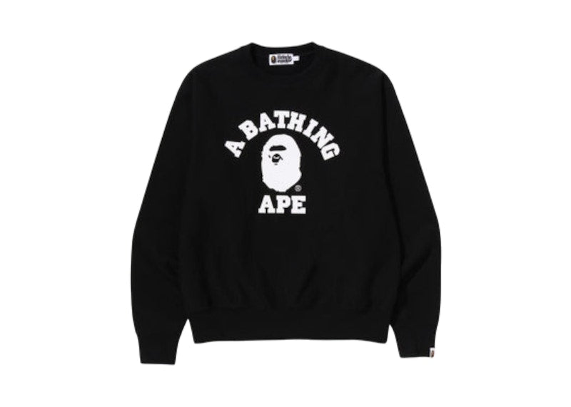 BAPE Classic College Crewneck Sweatshirt Black