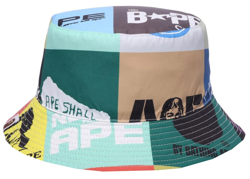 BAPE Classic Logo Reversible Bucket Hat Multi