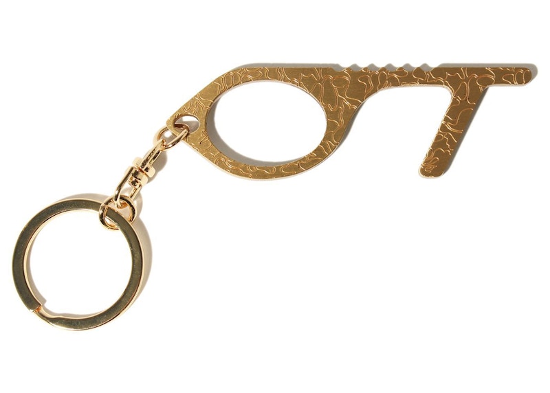BAPE Clean Keychain Gold