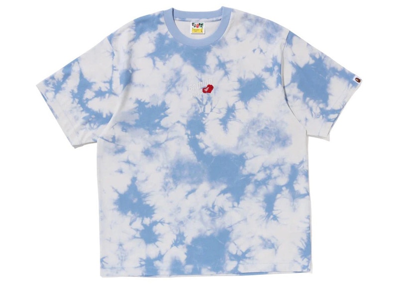 BAPE Cloud Head Bleach Dye Tee Blue