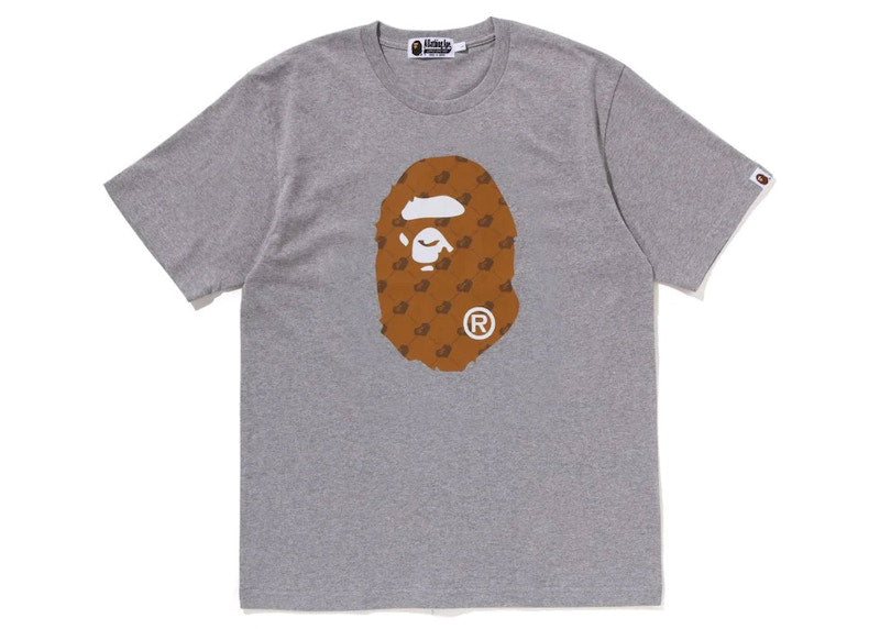 BAPE Cloud Head Monogram Big Ape Head Tee Gray