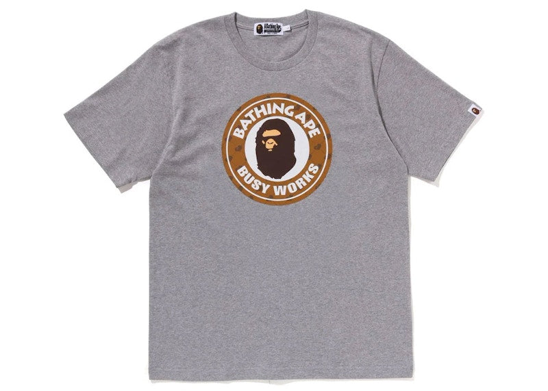 BAPE Cloud Head Monogram Busy Works Tee Gray