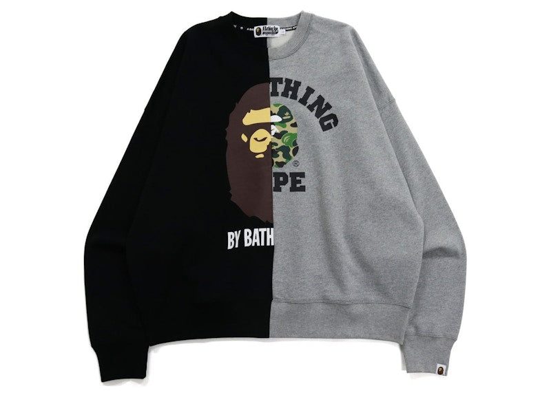 BAPE College & By Bathing Loose Fit Crewneck Black